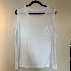 Madewell White Pocket Tank Size XL